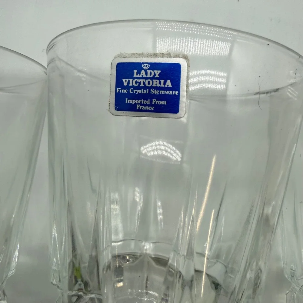 Lady Victoria chantelle Crystal Stemware Wine Water Goblets France Set of 3